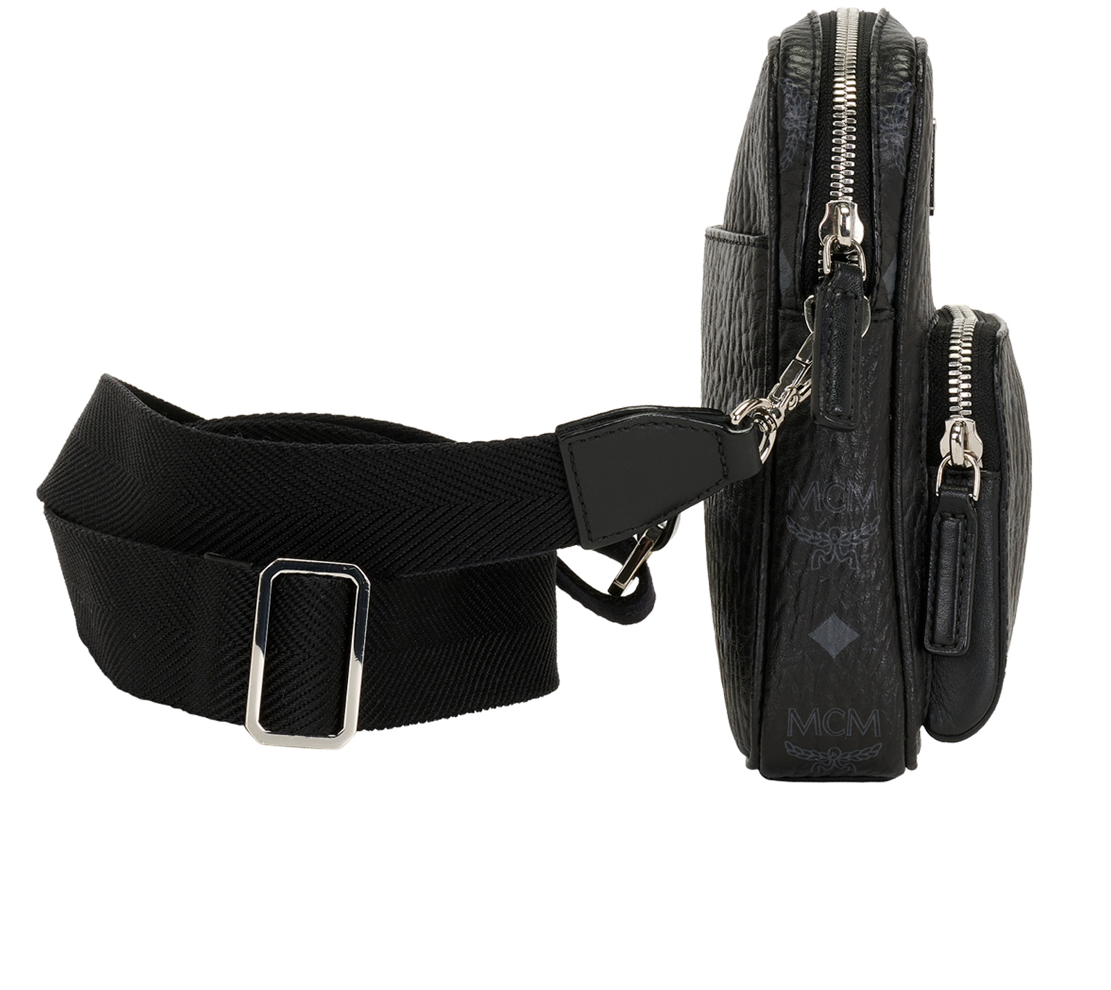 Mini Visetos Crossbody, &pound;250, Handbags, Black, Leather, Side view